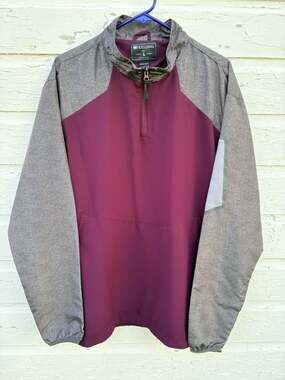 Holloway Raider Quarter-Zip Jacket Burgundy Red + Carbon Lightweight Mens L
